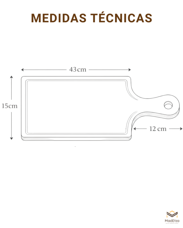Tabla Parrillera con Mango de Parota 55x15 para Carne Asada | Madetza - Image 5