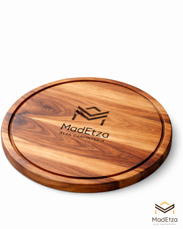 Tabla Circular para Quesos y Charcutería de Parota 30 cm | Madetza - Image 2