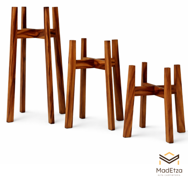 Kit de 3 Porta Macetas Parota – Alturas Escalonadas