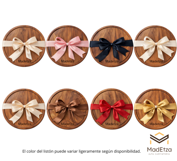 Tabla Circular para Quesos y Charcutería de Parota 30 cm | Madetza - Image 4
